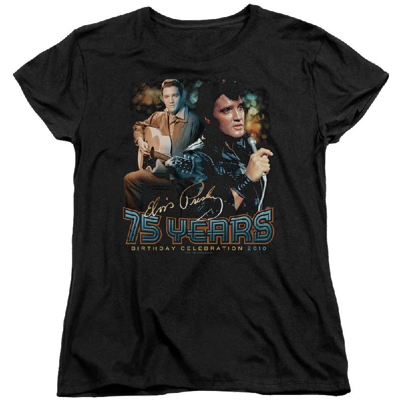 Elvis Presley 75 Years - Women's T-Shirt-- Boxy Fit Fitted Loose
