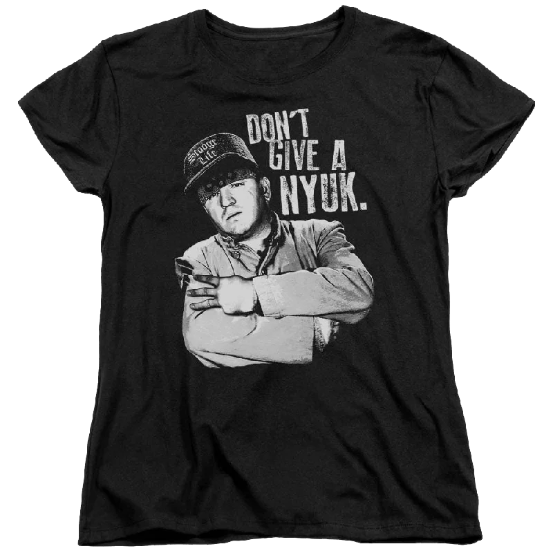 The Three Stooges Give A Nyuk Women's T-Shirt-- Sequined Glittery Shiny