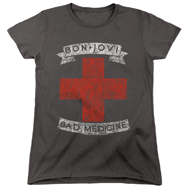Bon Jovi Bad Medicine - Women's T-Shirt-- Thin T-Shirt Open Front Quick Dry