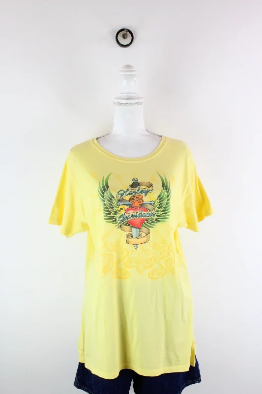 Vintage Harley Davidson T-Shirt (XL)-- Thin T-Shirt Open Front Quick Dry