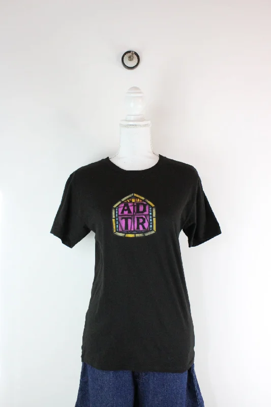 Vintage Bad Vibrations T-Shirt (M)-- V-Neck T-Shirt Long Sleeve Cotton