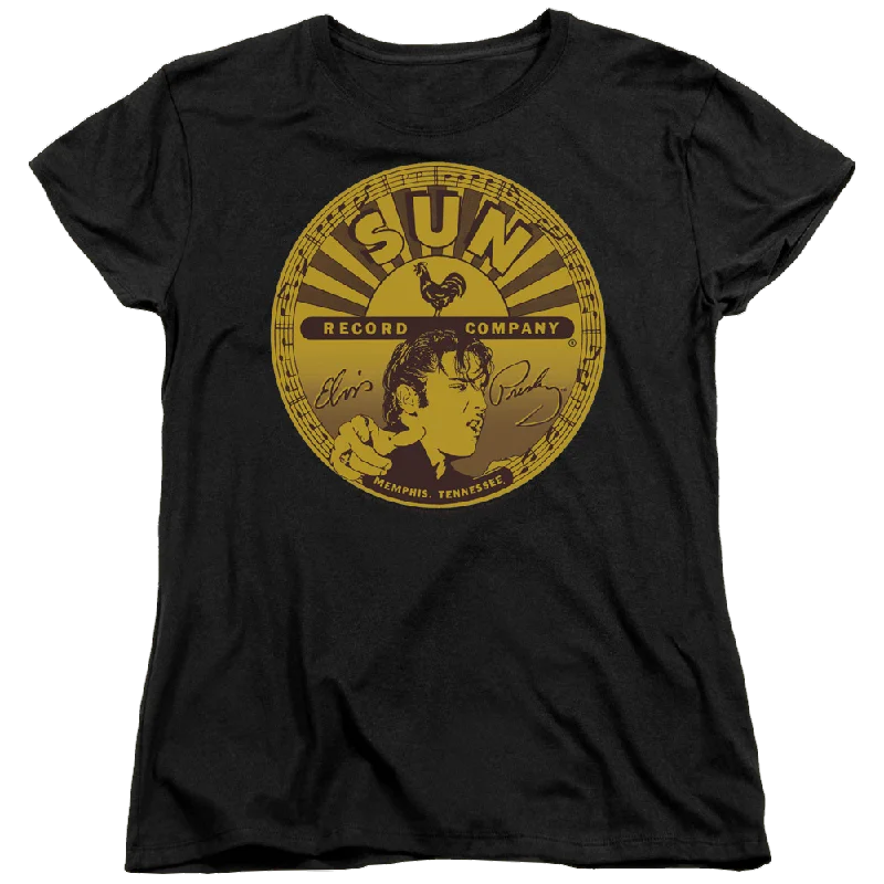 Elvis Presley Elvis Full Sun Label - Women's T-Shirt-- V-Neck T-Shirt Long Sleeve Cotton