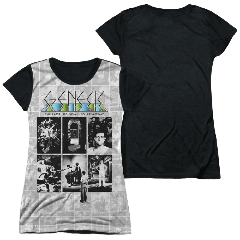 Genesis Lamp - Juniors Black Back T-Shirt-- Hooded Caped Shawl Collar
