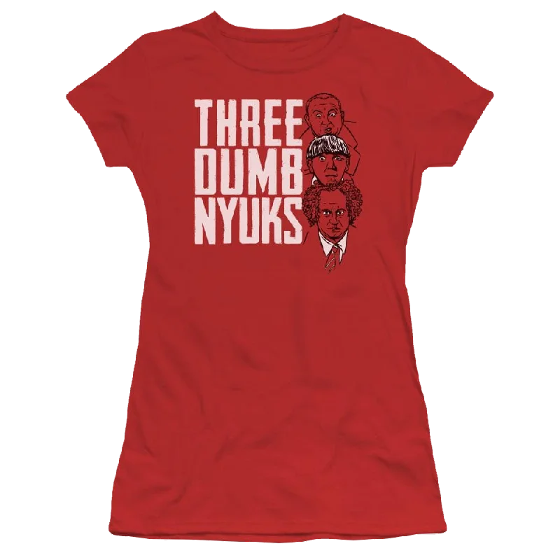 The Three Stooges Three Dumb Nyuks Juniors T-Shirt-- Elasticated Padded Insulated