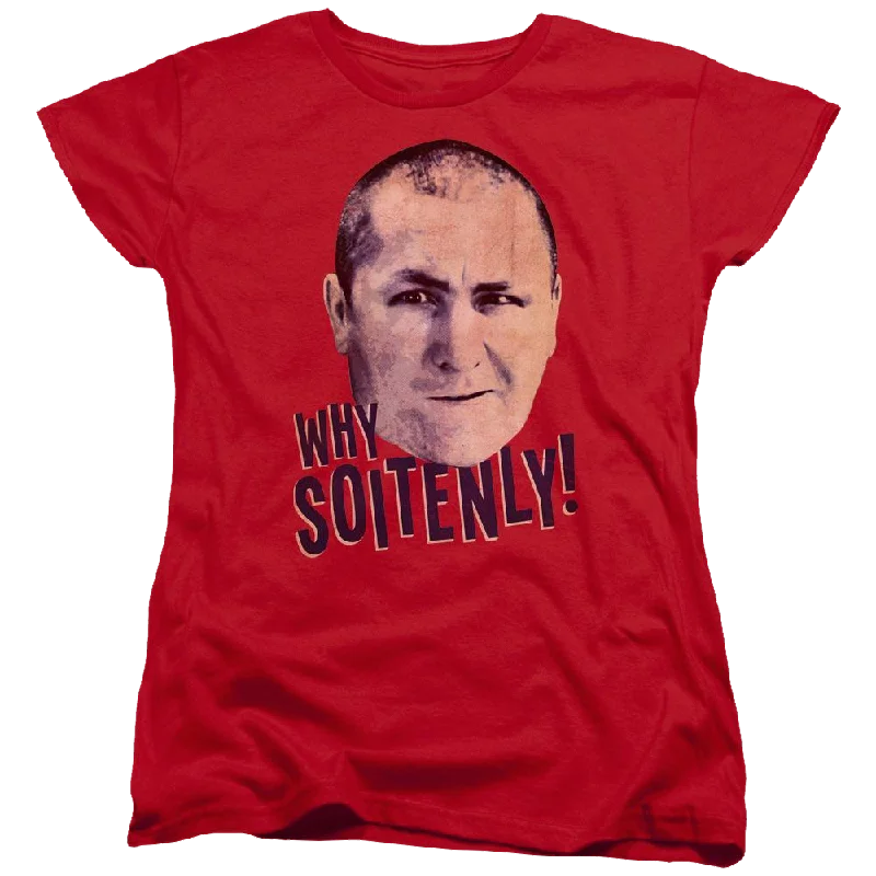 The Three Stooges Why Soitenly Women's T-Shirt-- Print Jacquard Patchwork