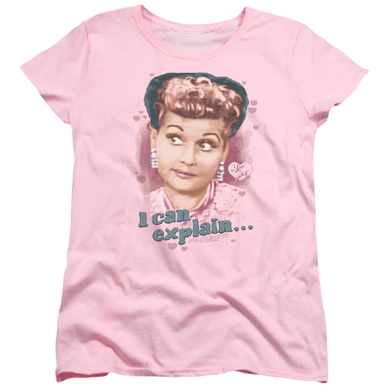 I Love Lucy I Can Explain Women's T-Shirt-- Notch Collar Peter Pan Collar Cowl Neck