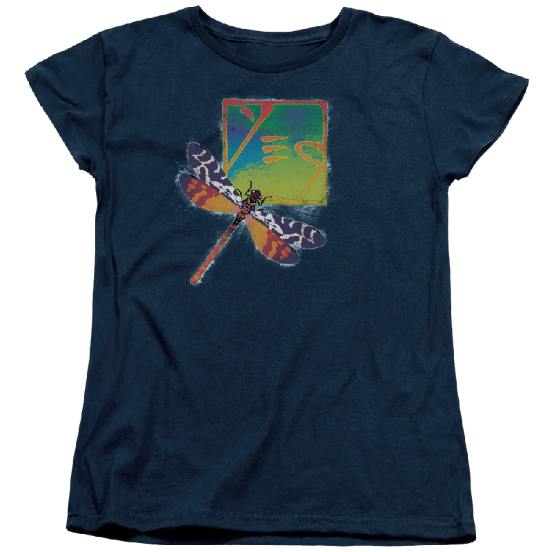 Yes Dragonfly Women's T-Shirt-- Zippered Buttoned Snapped