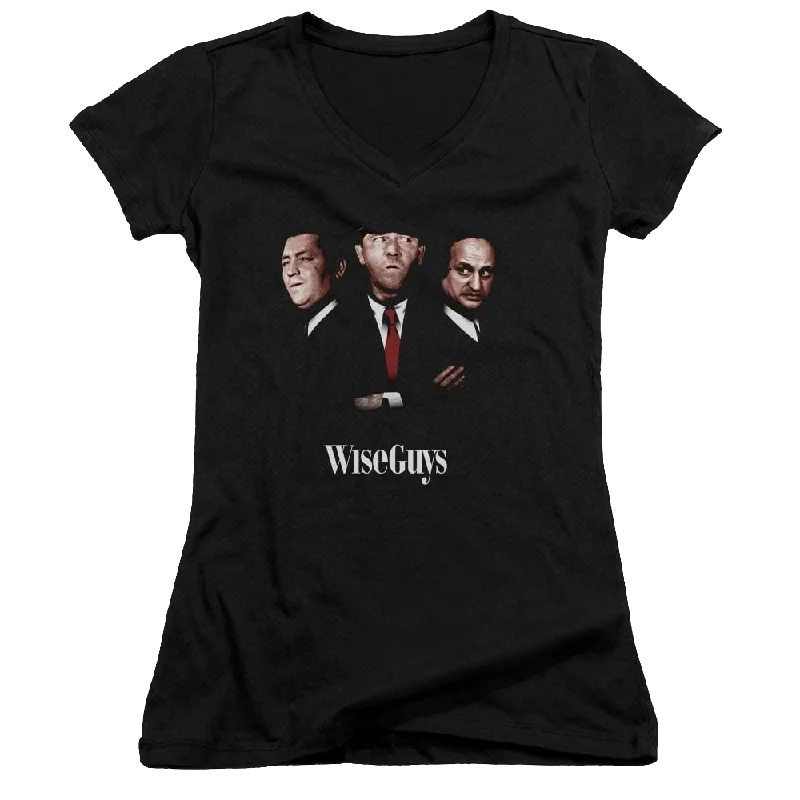 The Three Stooges Wiseguys Juniors V-Neck T-Shirt-- Graphic T-Shirt Round Neck Polyester