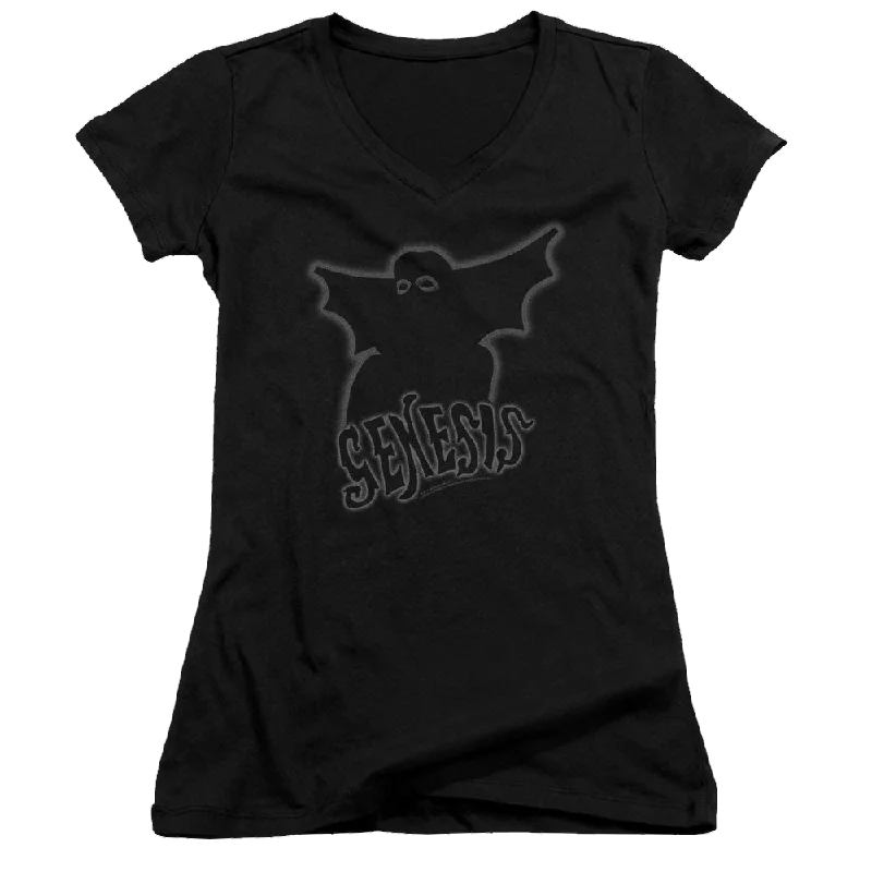 Genesis Watcher Of The Skies - Juniors V-Neck T-Shirt-- Elegant Classic Vintage