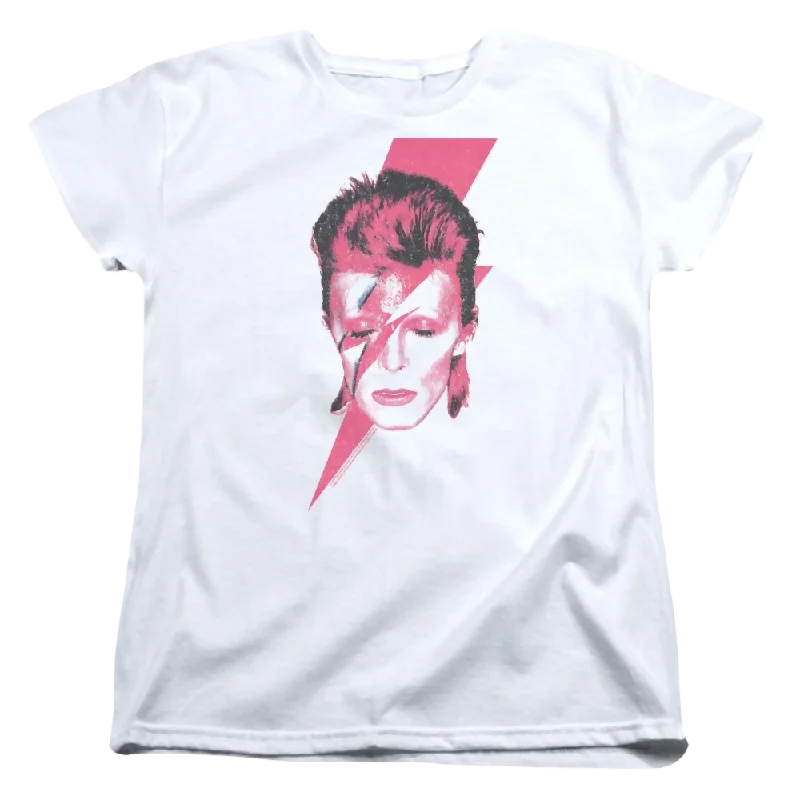 David Bowie Aladdin Sane - Women's T-Shirt-- Solid Print Embellished