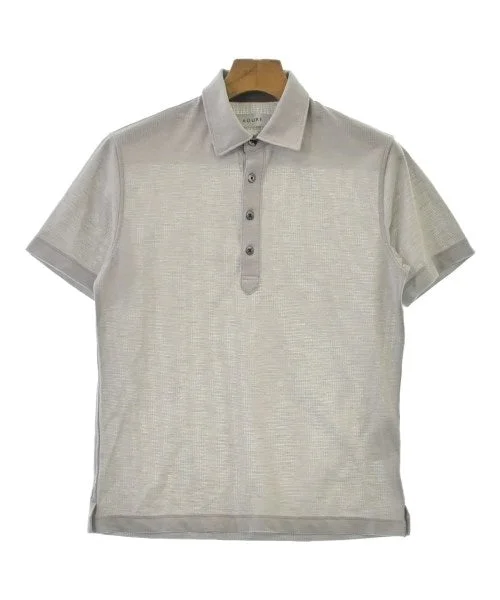 AOURE Polo Shirts-- Solid Color Striped Floral