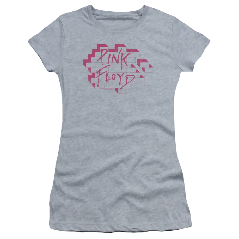 Roger Waters Wall Logo - Juniors T-Shirt-- Satin Fabric Silk Fabric Chiffon Fabric