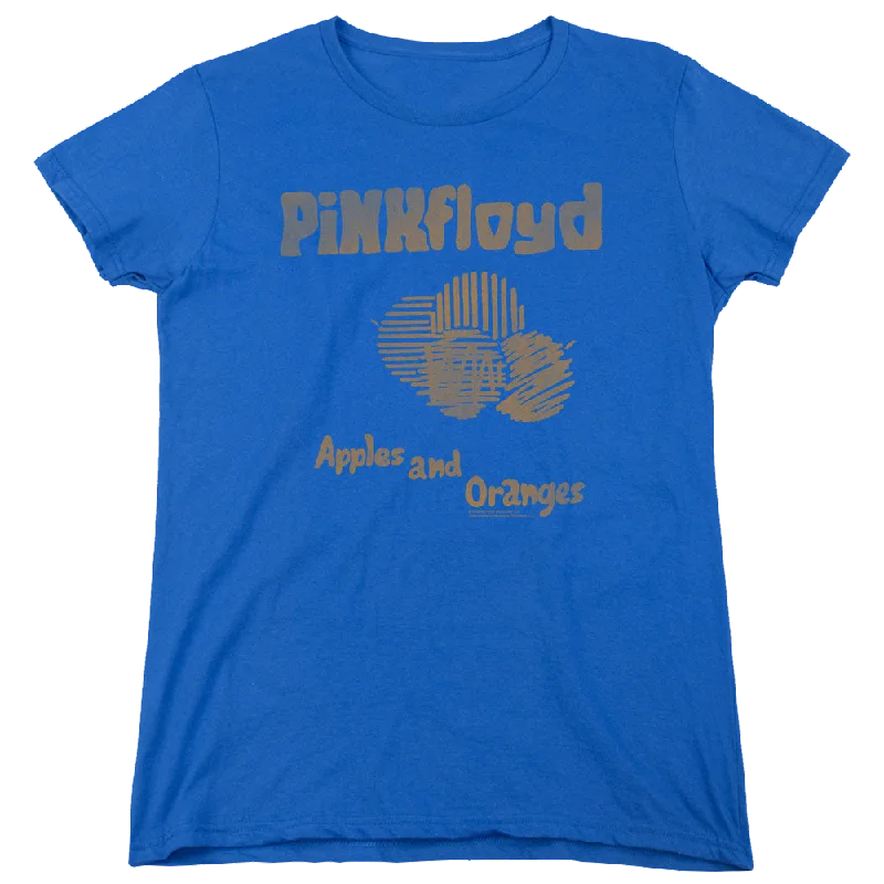 Pink Floyd Apples And Oranges - Women's T-Shirt-- Notch Collar Peter Pan Collar Cowl Neck