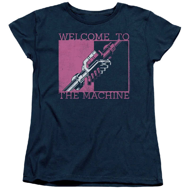 Pink Floyd Welcome To The Machine - Women's T-Shirt-- Terry Blend Velvet Blend Canvas Blend