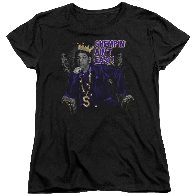 The Three Stooges Shempin Women's T-Shirt-- Silk Blend Satin Velvet