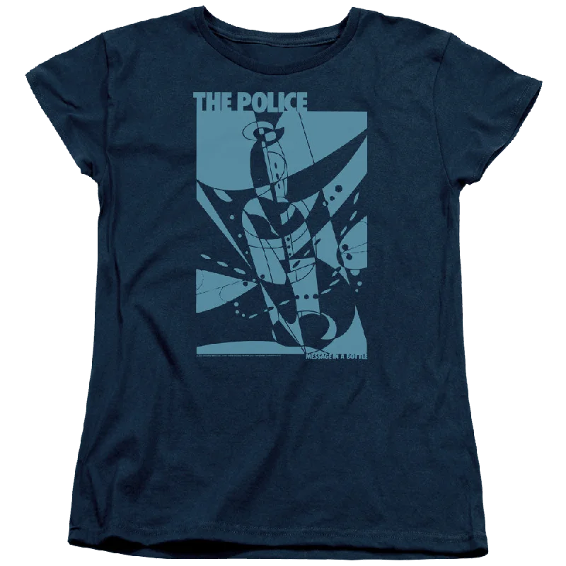 The Police Message In A Bottle - Women's T-Shirt-- Graphic Embroidered Appliqued
