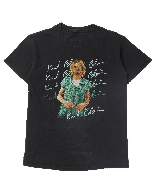 Kurt Cobain T-Shirt-- Hooded Caped Shawl Collar