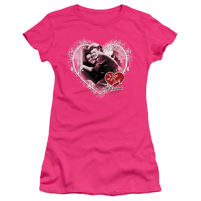 I Love Lucy Happy Anniversary - Juniors T-Shirt-- Print Jacquard Patchwork