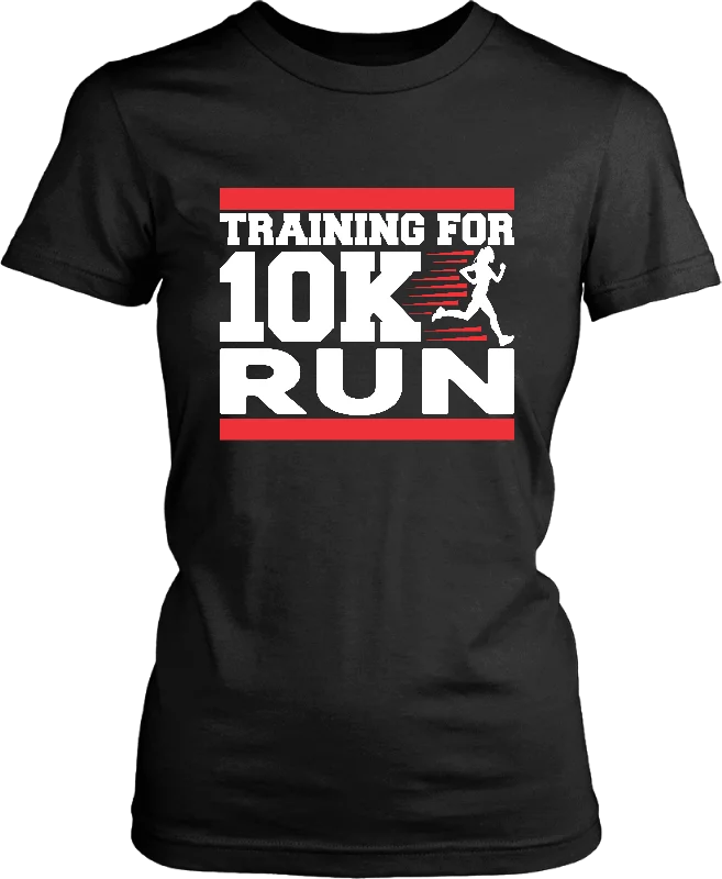 Fitness Couture - Training For 10K Run T-shirt-- Solid Color Striped Floral