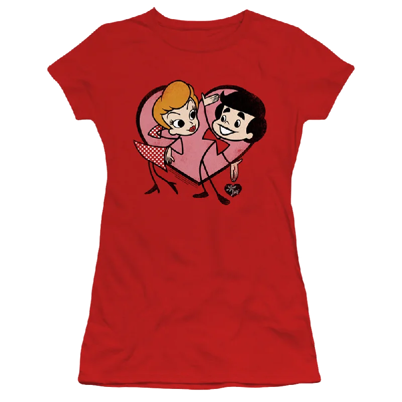 I Love Lucy Cartoon Love - Juniors T-Shirt-- Cozy Warm Stylish