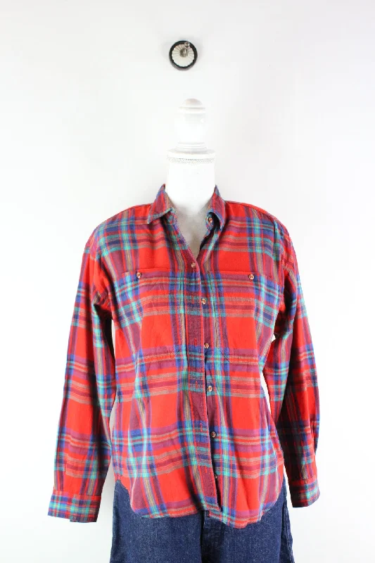 Vintage Checkered Shirt (S)-- Plaid T-Shirt Polka Dot Checkered