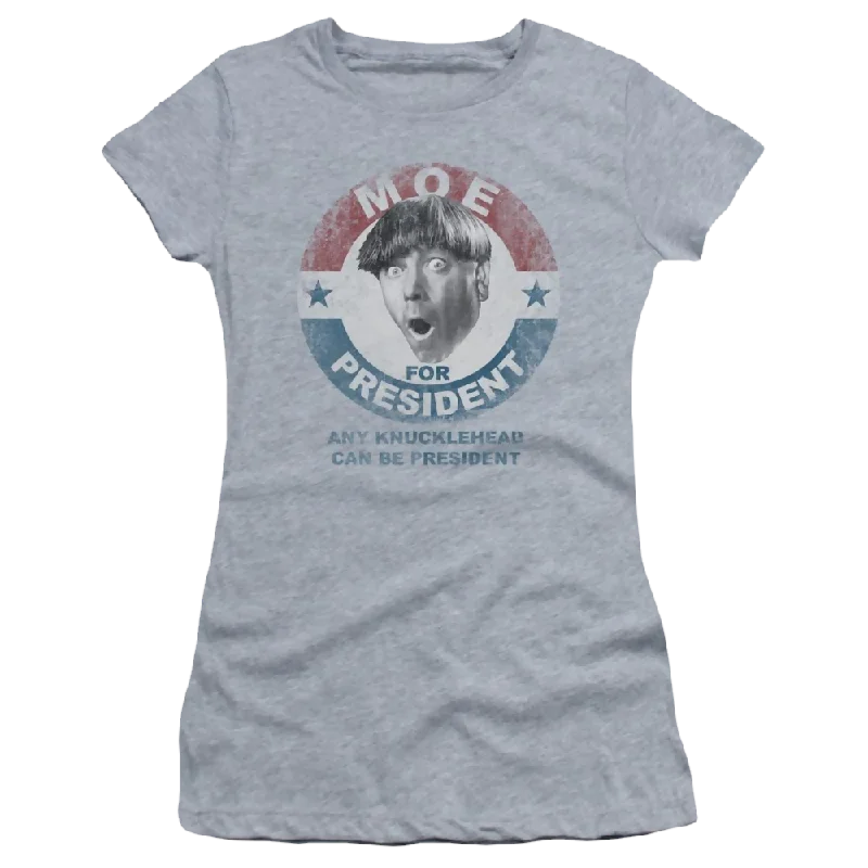 The Three Stooges Moe For President Juniors T-Shirt-- Jersey Fabric Tulle Fabric Batik Fabric