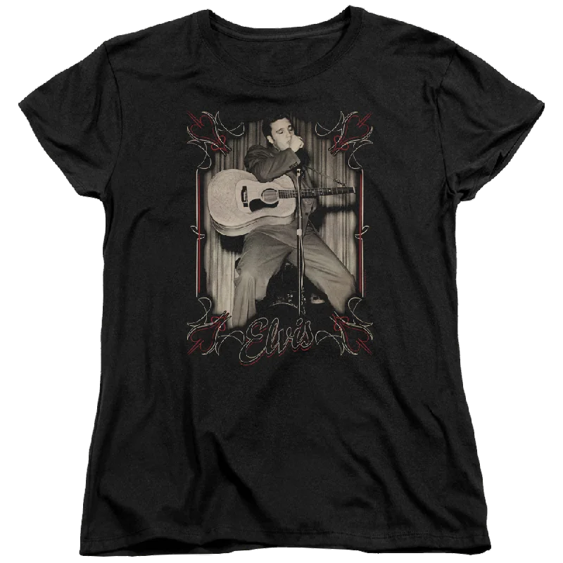Elvis Presley Elvis Pinstripes - Women's T-Shirt-- Wool Fabric Cashmere Fabric Tweed Fabric Elvis Presley Elvis Pinstripes - Women's T-Shirt-- Wool Fabric Cashmere Fabric Tweed Fabric