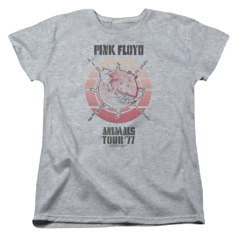 Pink Floyd Animals Tour 77 - Women's T-Shirt-- Spandex Blend Rayon Blend Denim Blend Pink Floyd Animals Tour 77 - Women's T-Shirt-- Spandex Blend Rayon Blend Denim Blend