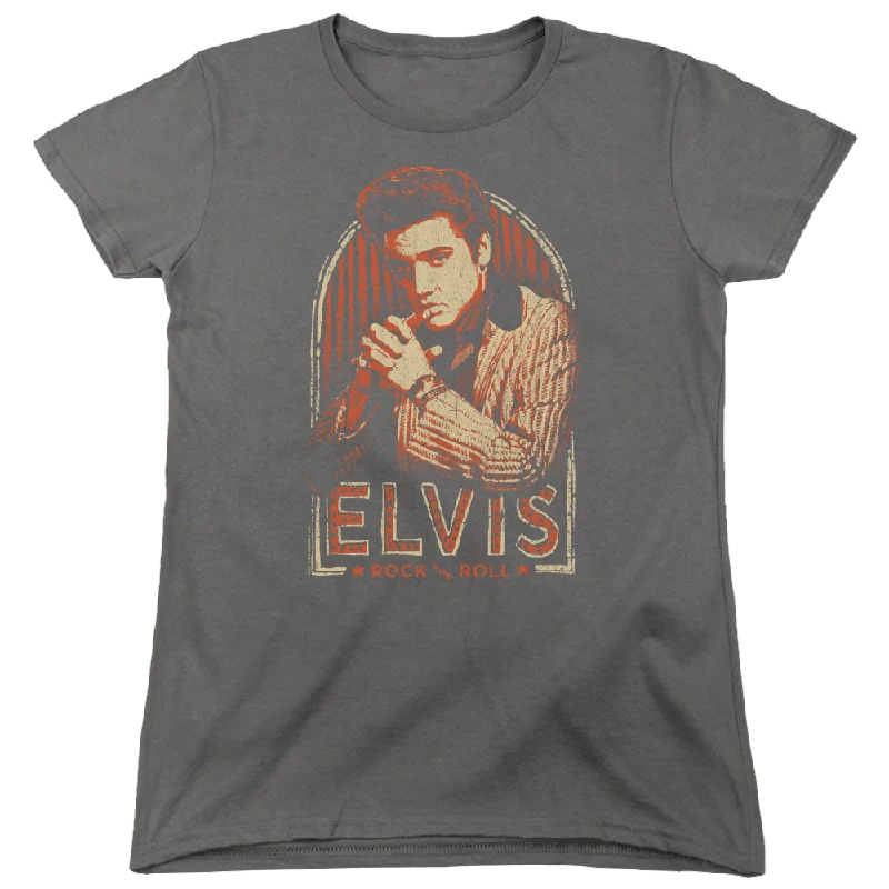 Elvis Presley Stripes - Women's T-Shirt-- Zippered Front Buttoned Front Snap Front