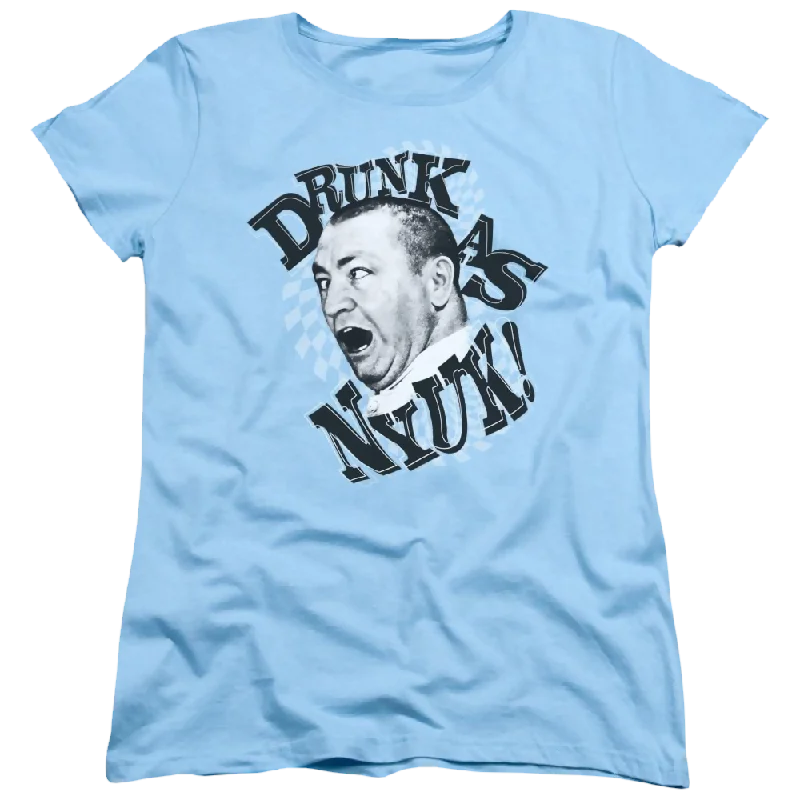 The Three Stooges Drunk Women's T-Shirt-- Spandex Blend Rayon Blend Denim Blend