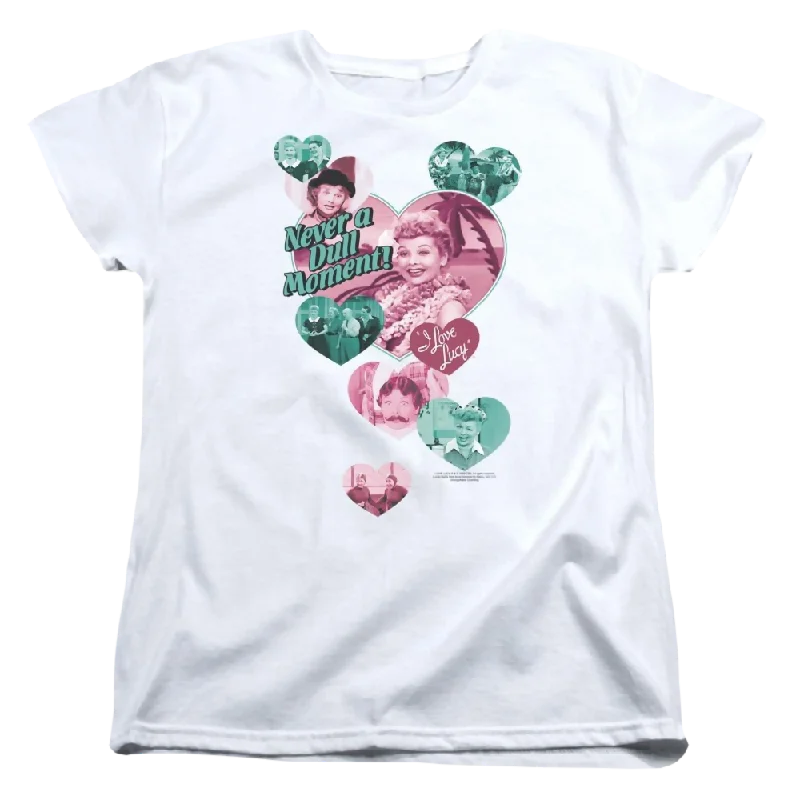 I Love Lucy Never A Dull Moment Women's T-Shirt-- V-Neck T-Shirt Long Sleeve Cotton