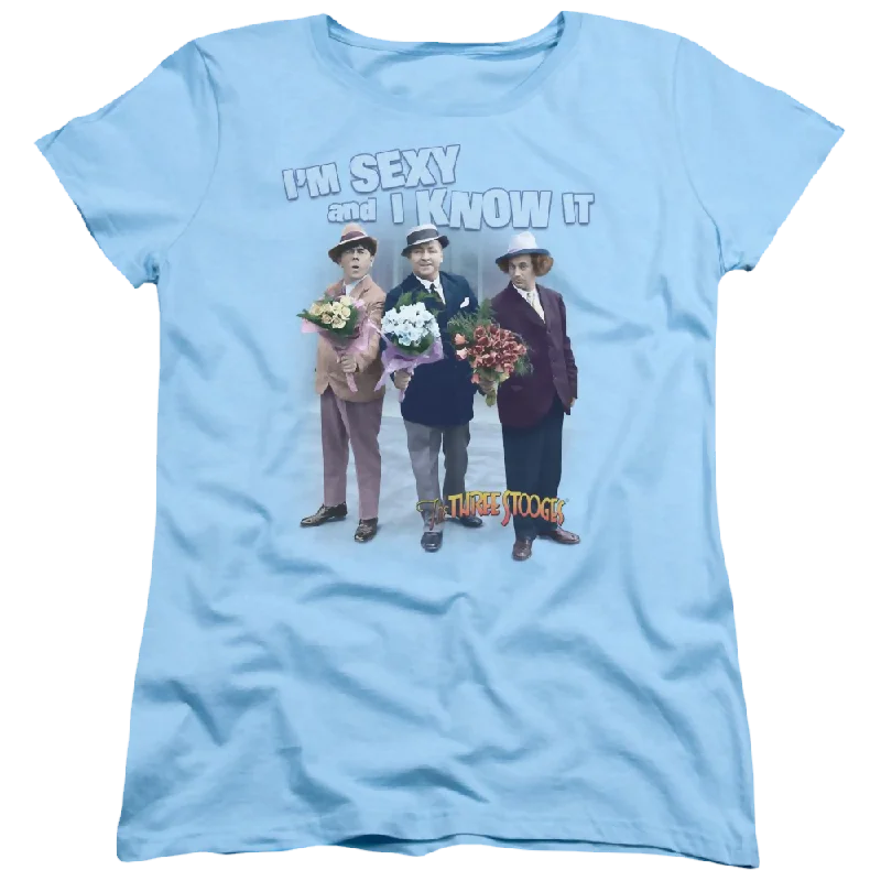 The Three Stooges Sexy Women's T-Shirt-- Spandex Blend Rayon Blend Denim Blend