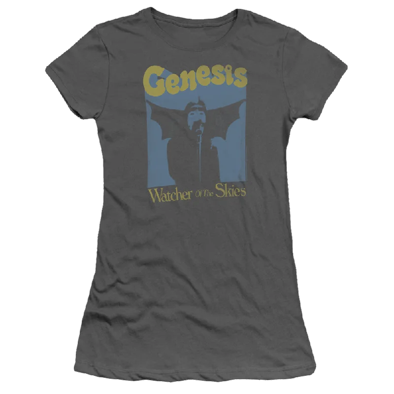 Genesis Watcher Of The Skies - Juniors T-Shirt-- Front Pockets Side Pockets Patch Pockets