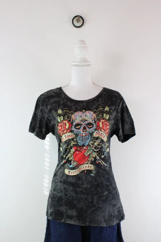 Vintage El Amor Mata T-Shirt (S)-- Lace Blend Ribbed Blend Corduroy Blend