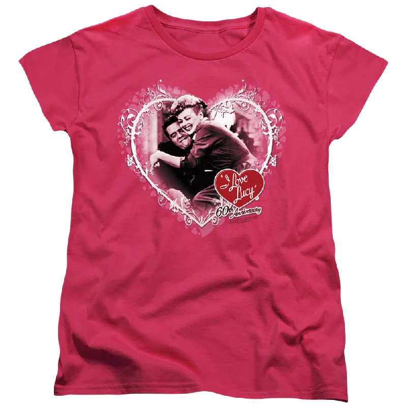 I Love Lucy Happy Anniversary - Women's T-Shirt-- Notch Collar Peter Pan Collar Cowl Neck