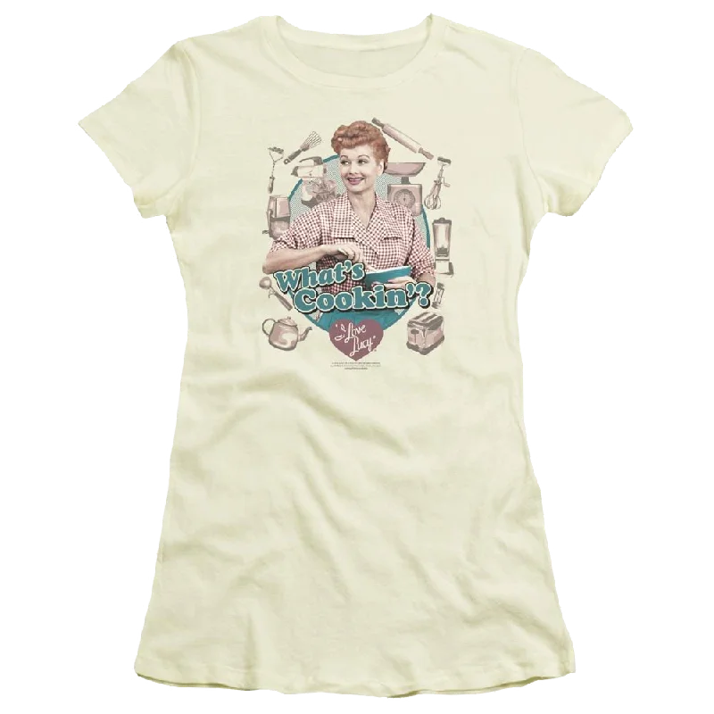 I Love Lucy Whats Cookin Juniors T-Shirt-- Cashmere Blend Cotton Blend Poly Blend