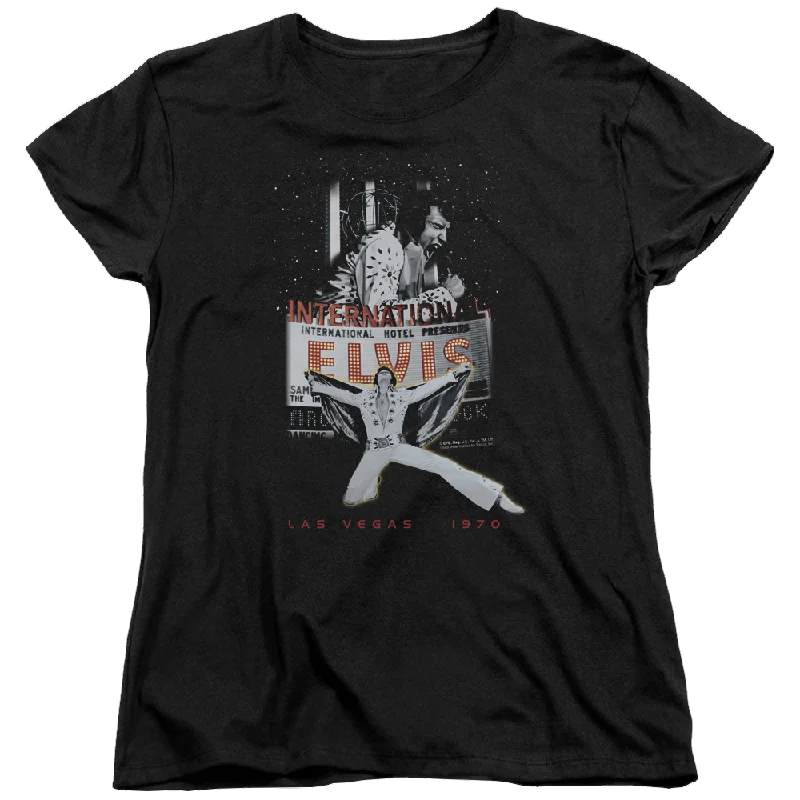 Elvis Presley Las Vegas - Women's T-Shirt-- Houndstooth Herringbone Solid
