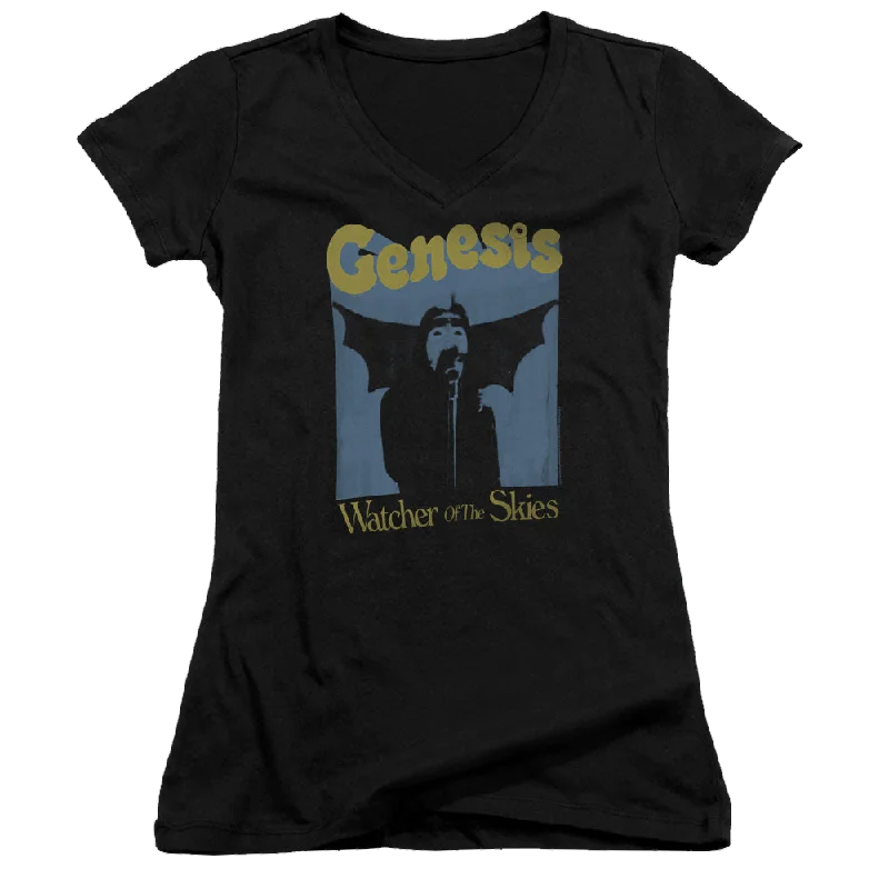 Genesis Watcher Of The Skies - Juniors V-Neck T-Shirt-- Oversized T-Shirt Spandex breathable