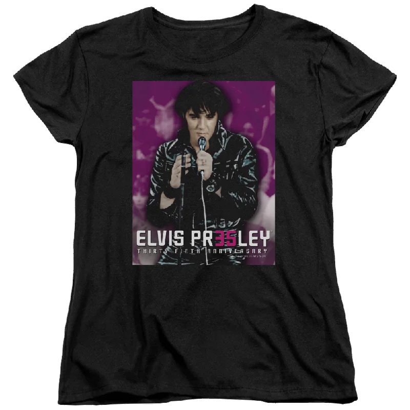 Elvis Presley 35 Leather - Women's T-Shirt-- Casual Formal Business