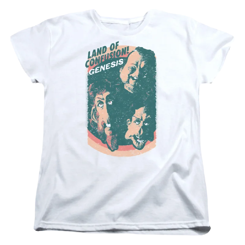 Genesis Land Of Confusion - Women's T-Shirt-- Solid Color Striped Floral
