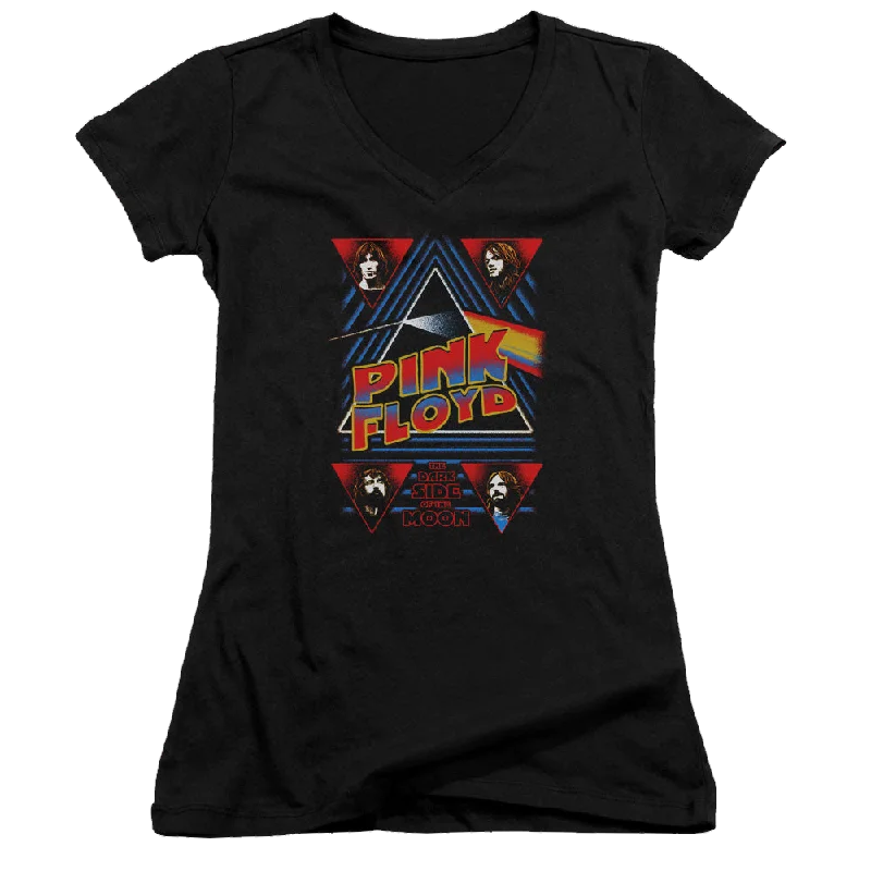 Pink Floyd Dark Side - Juniors V-Neck T-Shirt-- Wool Fabric Cashmere Fabric Tweed Fabric Pink Floyd Dark Side - Juniors V-Neck T-Shirt-- Wool Fabric Cashmere Fabric Tweed Fabric