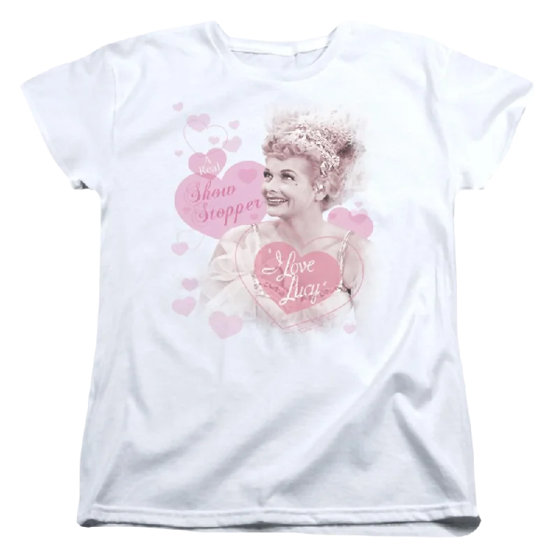 I Love Lucy Show Stopper Women's T-Shirt-- Solid Color Striped Floral