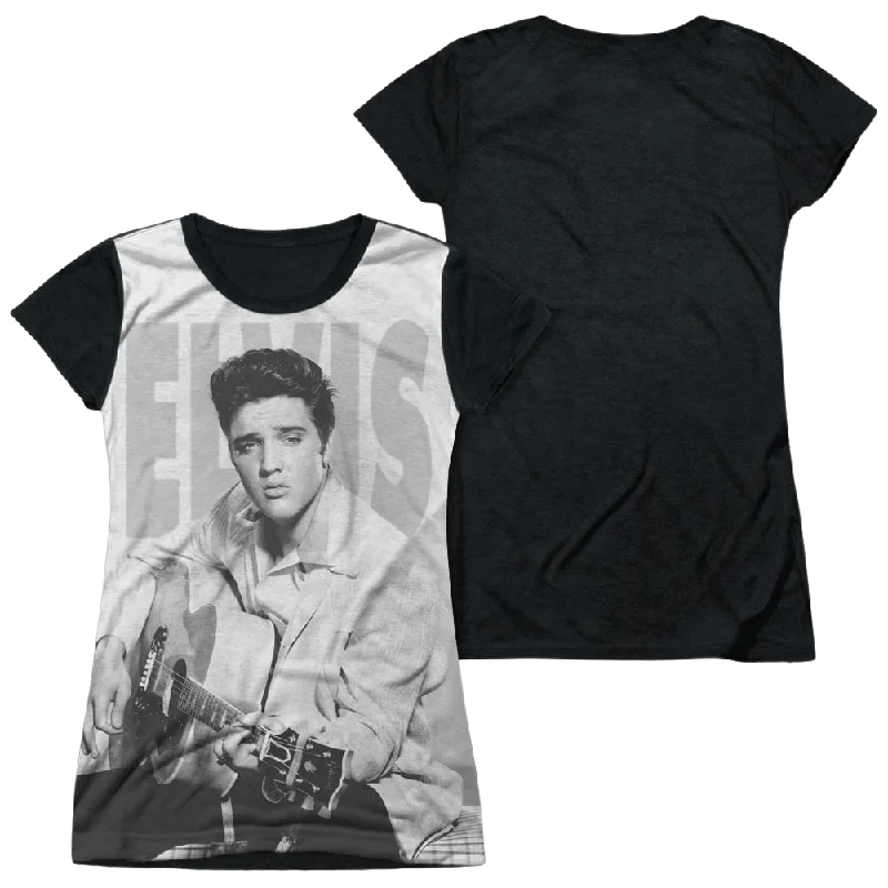 Elvis Presley Play Me A Song - Juniors Black Back T-Shirt-- Chenille Fabric Brocade Fabric Lace Fabric Elvis Presley Play Me A Song - Juniors Black Back T-Shirt-- Chenille Fabric Brocade Fabric Lace Fabric