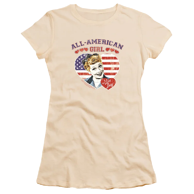 I Love Lucy All American - Juniors T-Shirt-- Houndstooth Herringbone Solid