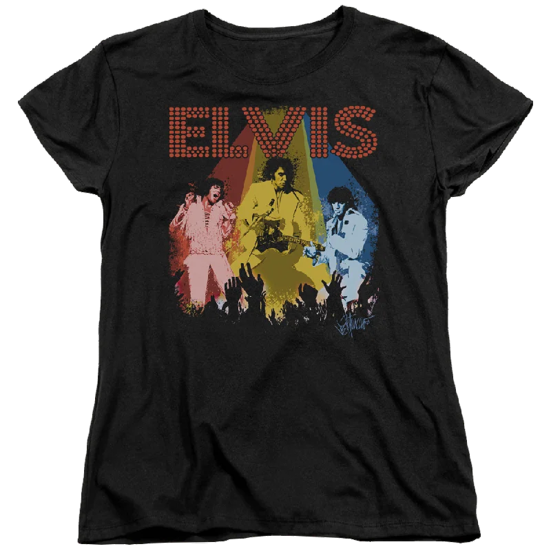 Elvis Presley Vegas Remembered - Women's T-Shirt-- Polka Dot Checkered Tartan
