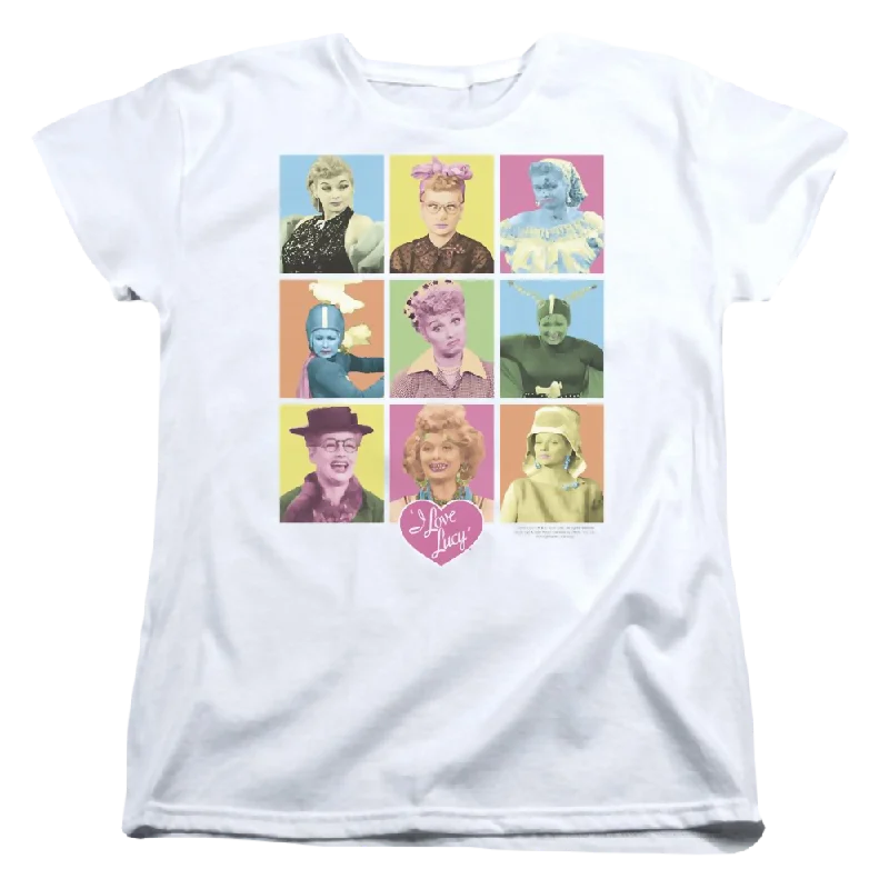 I Love Lucy So Many Faces Women's T-Shirt-- Terry Blend Velvet Blend Canvas Blend