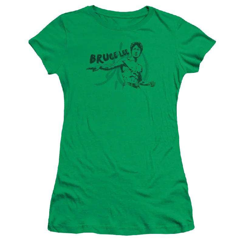 Bruce Lee Brush Lee - Juniors T-Shirt-- Print Jacquard Patchwork