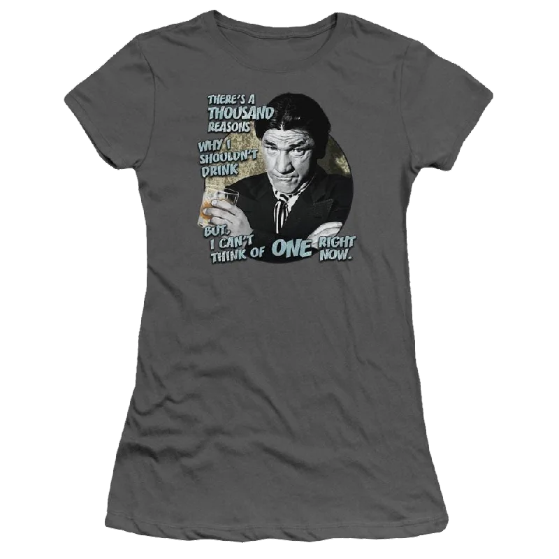 The Three Stooges Drink Juniors T-Shirt-- Lace Blend Ribbed Blend Corduroy Blend