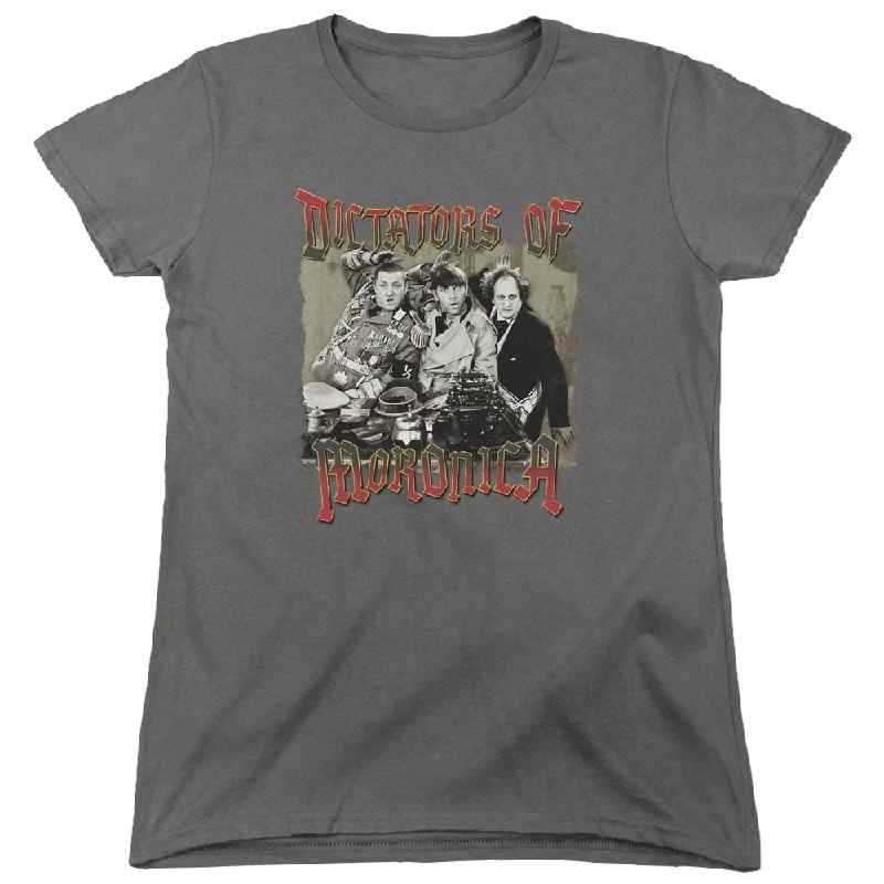 The Three Stooges Moronica Women's T-Shirt-- Graphic T-Shirt Round Neck Polyester