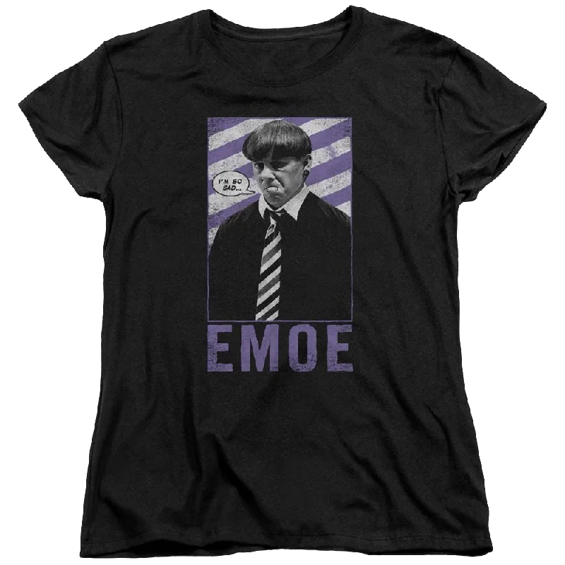 The Three Stooges Emoe Women's T-Shirt-- Real Fur Shearling Chenille